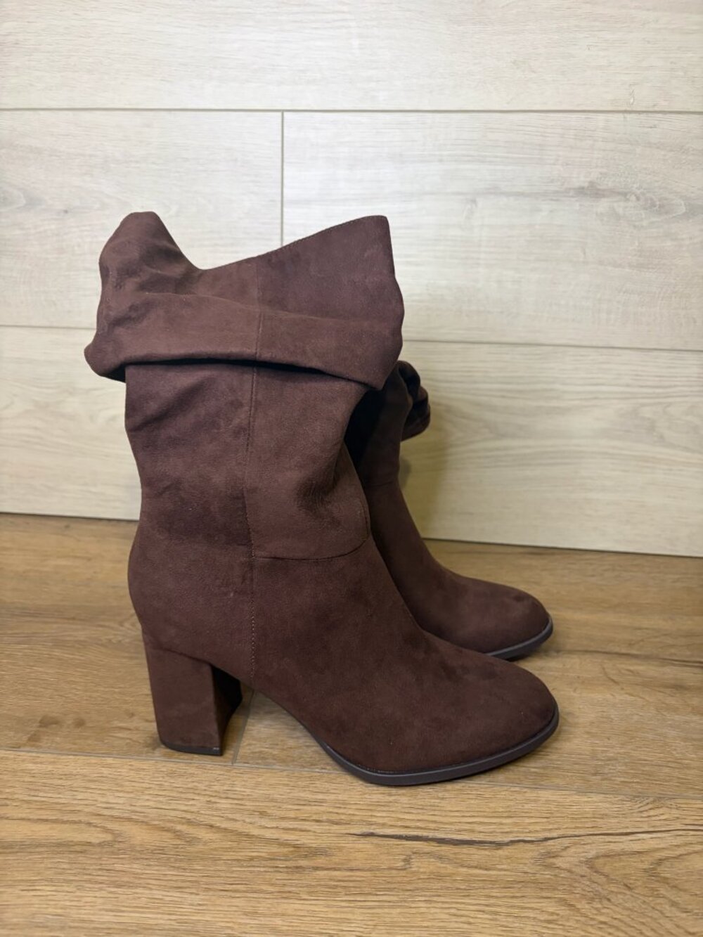 Style & Co Reneee Dark Roast Brown Slouchy Mid Calf Boots 8M